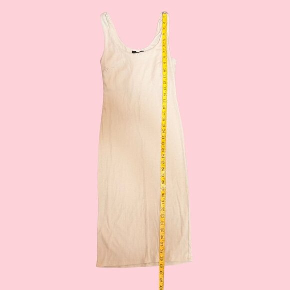 Forever 21 Nude Ribbed Bodycon Midi Tank Dress – Size Small - Picture 4 of 7